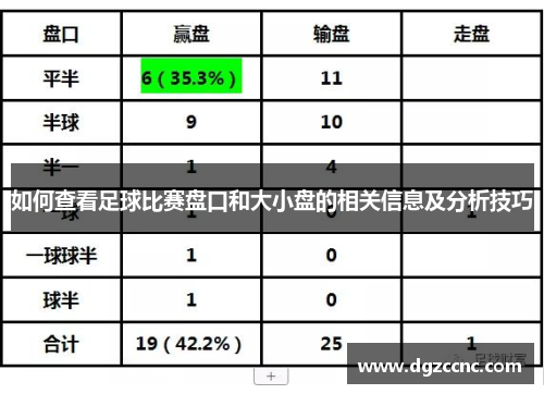 如何查看足球比赛盘口和大小盘的相关信息及分析技巧